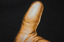 Load image into Gallery viewer, VINTAGE ヴィンテージ FUCK YOU HAND SIGN ハンドサイン 半袖Ｔシャツ ブラック コットン サイズXL 美品 中古 4c075793