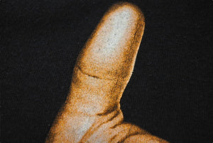 VINTAGE ヴィンテージ FUCK YOU HAND SIGN ハンドサイン 半袖Ｔシャツ ブラック コットン サイズXL 美品 中古 4c075793