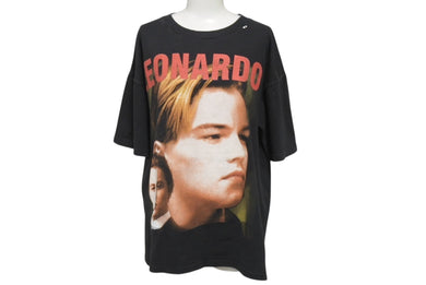 VINTAGE ヴィンテージ TITANIC タイタニック Tシャツ LEONARDO DiCaprio レオナルド ディカプリオ 古着 ブラック コットン 中古 4c075806