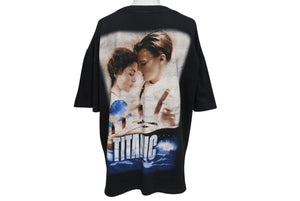 VINTAGE ヴィンテージ TITANIC タイタニック Tシャツ LEONARDO DiCaprio レオナルド ディカプリオ 古着 ブラック コットン 中古 4c075806