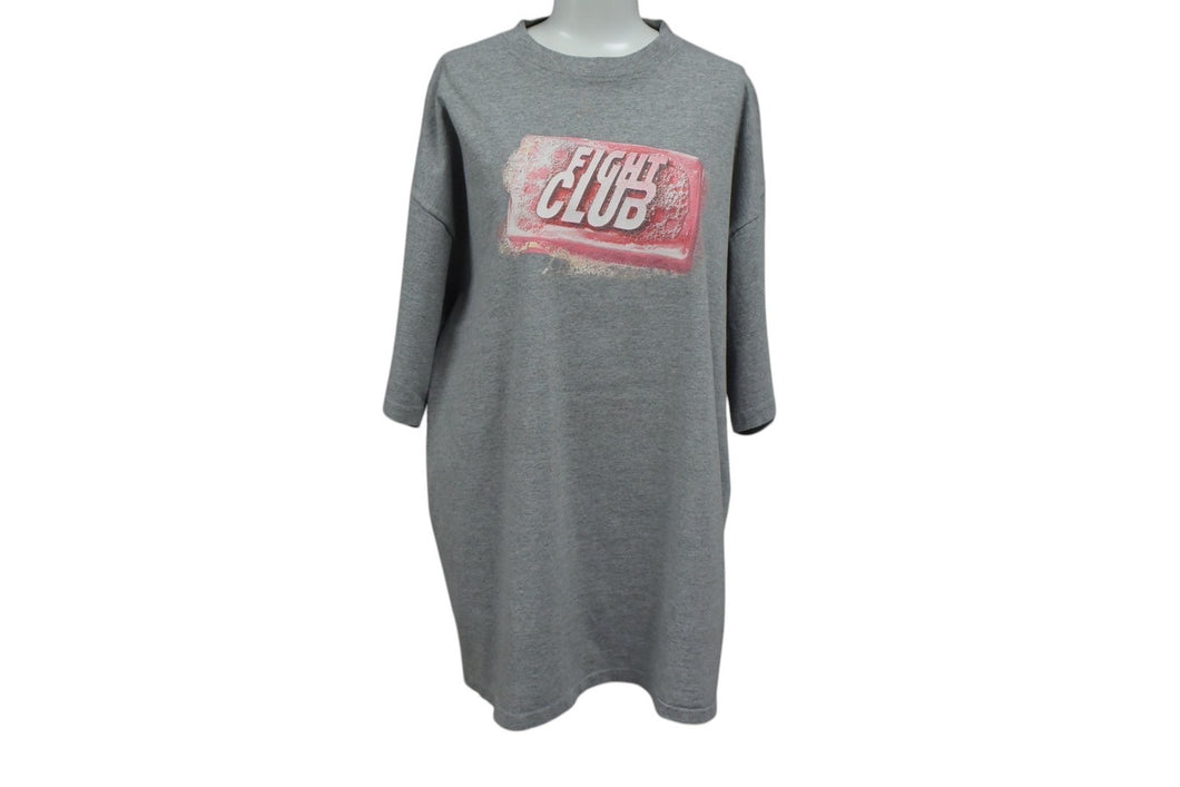極美品 VINTAGE ヴィンテージ 90's FIGHT CLUB ファイトクラブ半袖Tシャツ サイズXL MOVIE ムービー グレー 古着 中古 4c075807 