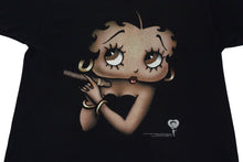 画像をギャラリービューアに読み込む, VINTAGE ヴィンテージ BETTY BOOP ベティーブープ 半袖Tシャツ 1997年製 コットン ブラック サイズM 美品 中古 4c075812 