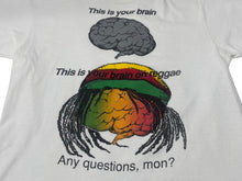 Load image into Gallery viewer, VINTAGE ヴィンテージ FASHION VICTIM ファッションヴィクティム This is your brain 半袖Tシャツ サイズL ラスタ 美品 中古 4c075819