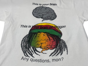 VINTAGE ヴィンテージ FASHION VICTIM ファッションヴィクティム This is your brain 半袖Tシャツ サイズL ラスタ 美品 中古 4c075819