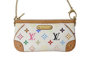 極美品 LOUIS VUITTON ルイヴィトン ポシェット ミラMM アクセサリーポーチ M60096 モノグラム マルチカラー ホワイト 中古 4c075834