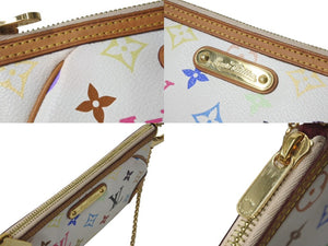 極美品 LOUIS VUITTON ルイヴィトン ポシェット ミラMM アクセサリーポーチ M60096 モノグラム マルチカラー ホワイト 中古 4c075834