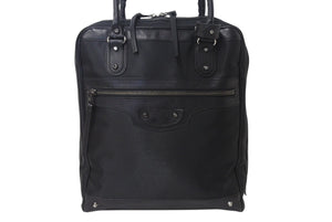 BALENCIAGA バレンシアガ ビジネス トートバッグ ハンドバッグ 248416 ナイロン イタリア製 レザー ブラック 美品 中古 4c075856