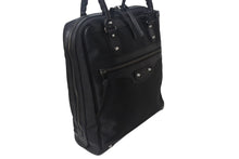 Load image into Gallery viewer, BALENCIAGA バレンシアガ ビジネス トートバッグ ハンドバッグ 248416 ナイロン イタリア製 レザー ブラック 美品 中古 4c075856