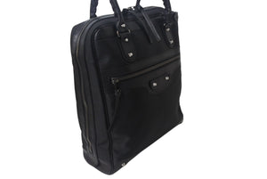 BALENCIAGA バレンシアガ ビジネス トートバッグ ハンドバッグ 248416 ナイロン イタリア製 レザー ブラック 美品 中古 4c075856