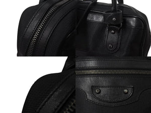 BALENCIAGA バレンシアガ ビジネス トートバッグ ハンドバッグ 248416 ナイロン イタリア製 レザー ブラック 美品 中古 4c075856