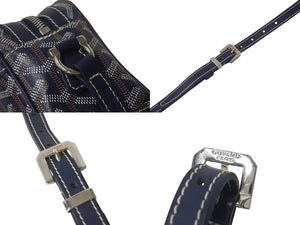 極美品 GOYARD ゴヤール カップヴェールPMバッグ ショルダーバッグ CAPVE2PMLTY01CL01P ネイビー PVC レザー シルバー金具 中古 4c075883