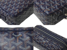 Load image into Gallery viewer, 極美品 GOYARD ゴヤール カップヴェールPMバッグ ショルダーバッグ CAPVE2PMLTY01CL01P ネイビー PVC レザー シルバー金具 中古 4c075883