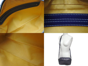 極美品 GOYARD ゴヤール カップヴェールPMバッグ ショルダーバッグ CAPVE2PMLTY01CL01P ネイビー PVC レザー シルバー金具 中古 4c075883