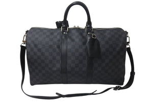 極美品 LOUISVUITTON ルイヴィトン キーポルバンドリエール45 ボストンバッグ N41418 ダミエグラフィット 中古 4c075889