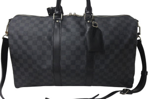 極美品 LOUISVUITTON ルイヴィトン キーポルバンドリエール45 ボストンバッグ N41418 ダミエグラフィット 中古 4c075889