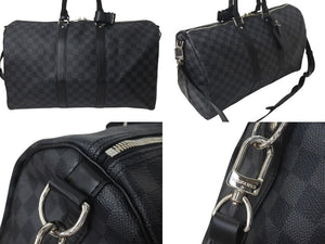 極美品 LOUISVUITTON ルイヴィトン キーポルバンドリエール45 ボストンバッグ N41418 ダミエグラフィット 中古 4c075889