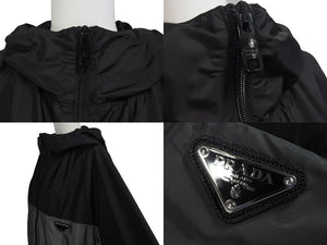 極美品 PRADA プラダ Re-Nylon リナイロンジャケット SGC601 24AW サイズL トライアングルロゴ グレー ブラック 中古 4c075902