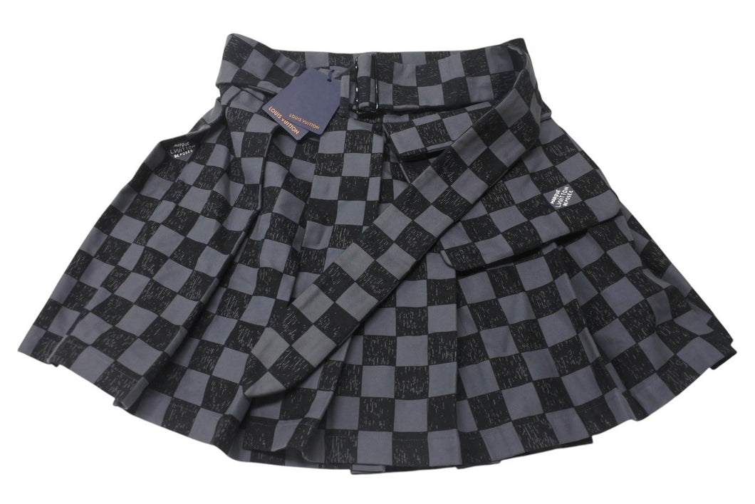 極美品 LOUIS VUITTON ルイヴィトン 20AW ダミエ スカート ベルト付属 RM2129 IM5 HLE30W グレー ブラック サイズM 中古 4c075904 正規品