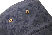 画像をギャラリービューアに読み込む, 極美品 LOUIS VUITTON ルイヴィトン バケットハット MP2440 シャポー モノグラムデニム インディゴ ネイビー 中古 4c075911