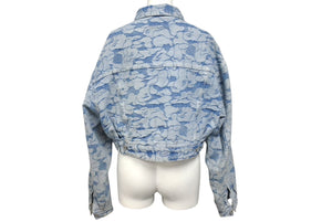 A BATHING APE アベイシングエイプ ソリッドカモ柄 クロップドデニムジャケット ブルー コットン S 001LJI302003L 中古 4c075940 