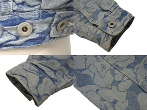 A BATHING APE アベイシングエイプ ソリッドカモ柄 クロップドデニムジャケット ブルー コットン S 001LJI302003L 中古 4c075940 