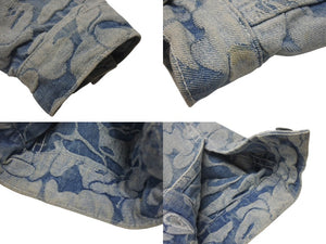 A BATHING APE アベイシングエイプ ソリッドカモ柄 クロップドデニムジャケット ブルー コットン S 001LJI302003L 中古 4c075940 