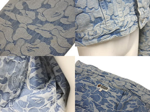 A BATHING APE アベイシングエイプ ソリッドカモ柄 クロップドデニムジャケット ブルー コットン S 001LJI302003L 中古 4c075940 