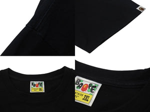 A BATHING APE アベイシングエイプ FLORAL CAMO COLLEGE TEE 半袖Tシャツ ブラック ホワイトカラー マルチ 3XL 美品 中古 4c075943 