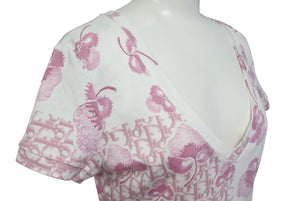 極美品 ChristianDior クリスチャンディオール 半袖Tシャツ トロッター 2005 ガリアーノ期 5P16155953 ホワイト ピンク 38 中古 4c075945 