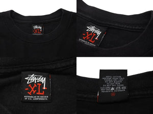 STUSSY ステューシー Tシャツ 00's メキシコ製 CUSTOMADE PRINT TEE フロントフォトプリント オールドブラック 中古 4c075953 