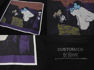 STUSSY ステューシー Tシャツ 00's メキシコ製 CUSTOMADE PRINT TEE フロント フォト プリント オールド ブラック 中古 4c075954
