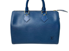 Load image into Gallery viewer, LOUIS VUITTON ルイヴィトン スピーディ30 エピ ハンドバッグ ボストンバッグ M43005 PVC レザー ブルー ゴールド金具 美品 中古 4c075986