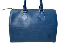 Load image into Gallery viewer, LOUIS VUITTON ルイヴィトン スピーディ30 エピ ハンドバッグ ボストンバッグ M43005 PVC レザー ブルー ゴールド金具 美品 中古 4c075986