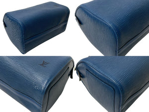 LOUIS VUITTON ルイヴィトン スピーディ30 エピ ハンドバッグ ボストンバッグ M43005 PVC レザー ブルー ゴールド金具 美品 中古 4c075986