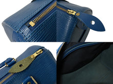 Load image into Gallery viewer, LOUIS VUITTON ルイヴィトン スピーディ30 エピ ハンドバッグ ボストンバッグ M43005 PVC レザー ブルー ゴールド金具 美品 中古 4c075986