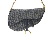 Load image into Gallery viewer, Christian Dior クリスチャンディオール サドルバッグ ワンショルダーバッグ トロッター ネイビー ガリアーノ期 中古 4c076003