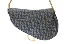 Load image into Gallery viewer, Christian Dior クリスチャンディオール サドルバッグ ワンショルダーバッグ トロッター ネイビー ガリアーノ期 中古 4c076003