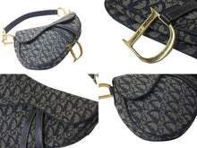Load image into Gallery viewer, Christian Dior クリスチャンディオール サドルバッグ ワンショルダーバッグ トロッター ネイビー ガリアーノ期 中古 4c076003