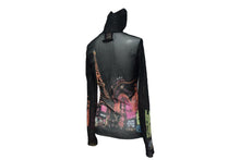 Load image into Gallery viewer, 極美品 Jean Paul Gaultier ジャンポール ゴルチェ シアーカットソー ネオン街プリント パワーネット ハイネック ブラック マルチカラー サイズ40 美品 中古 4c076027