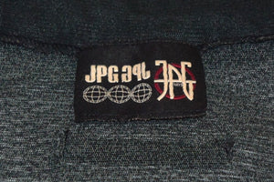 極美品 Jean Paul Gaultier ジャンポール ゴルチェ シアーカットソー ネオン街プリント パワーネット ハイネック ブラック マルチカラー サイズ40 美品 中古 4c076027