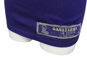 極美品 JEAN-PAUL GAULTIER ジャンポールゴルチエ タンクトップ ノースリーブ ネイビー系 コットン サイズS 中古 4c076045