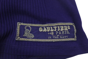 極美品 JEAN-PAUL GAULTIER ジャンポールゴルチエ タンクトップ ノースリーブ ネイビー系 コットン サイズS 中古 4c076045