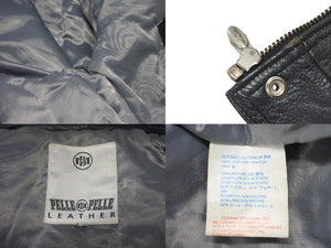 pellepelle ペレペレ レザージャケット サイズXL 刺繍デザイン グレー ヴィンテージ チャコール 美品 中古 4c076046