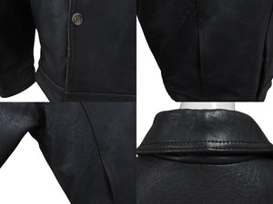 pellepelle ペレペレ レザージャケット サイズXL 刺繍デザイン グレー ヴィンテージ チャコール 美品 中古 4c076046