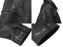 Load image into Gallery viewer, pellepelle ペレペレ レザージャケット サイズXL 刺繍デザイン グレー ヴィンテージ チャコール 美品 中古 4c076046