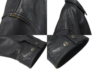 pellepelle ペレペレ レザージャケット サイズXL 刺繍デザイン グレー ヴィンテージ チャコール 美品 中古 4c076046
