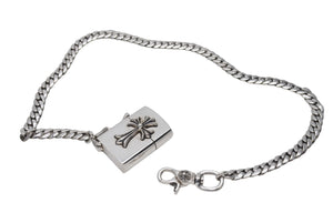 極美品 CHROME HEARTS クロムハーツ CHクロス クラシックリンクウォレットチェーン 316g ジッポー ライター シルバー925 中古 4c076081