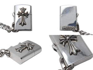 極美品 CHROME HEARTS クロムハーツ CHクロス クラシックリンクウォレットチェーン 316g ジッポー ライター シルバー925 中古 4c076081