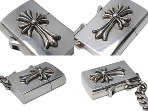 極美品 CHROME HEARTS クロムハーツ CHクロス クラシックリンクウォレットチェーン 316g ジッポー ライター シルバー925 中古 4c076081