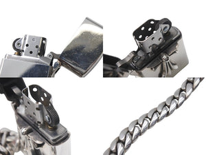 極美品 CHROME HEARTS クロムハーツ CHクロス クラシックリンクウォレットチェーン 316g ジッポー ライター シルバー925 中古 4c076081